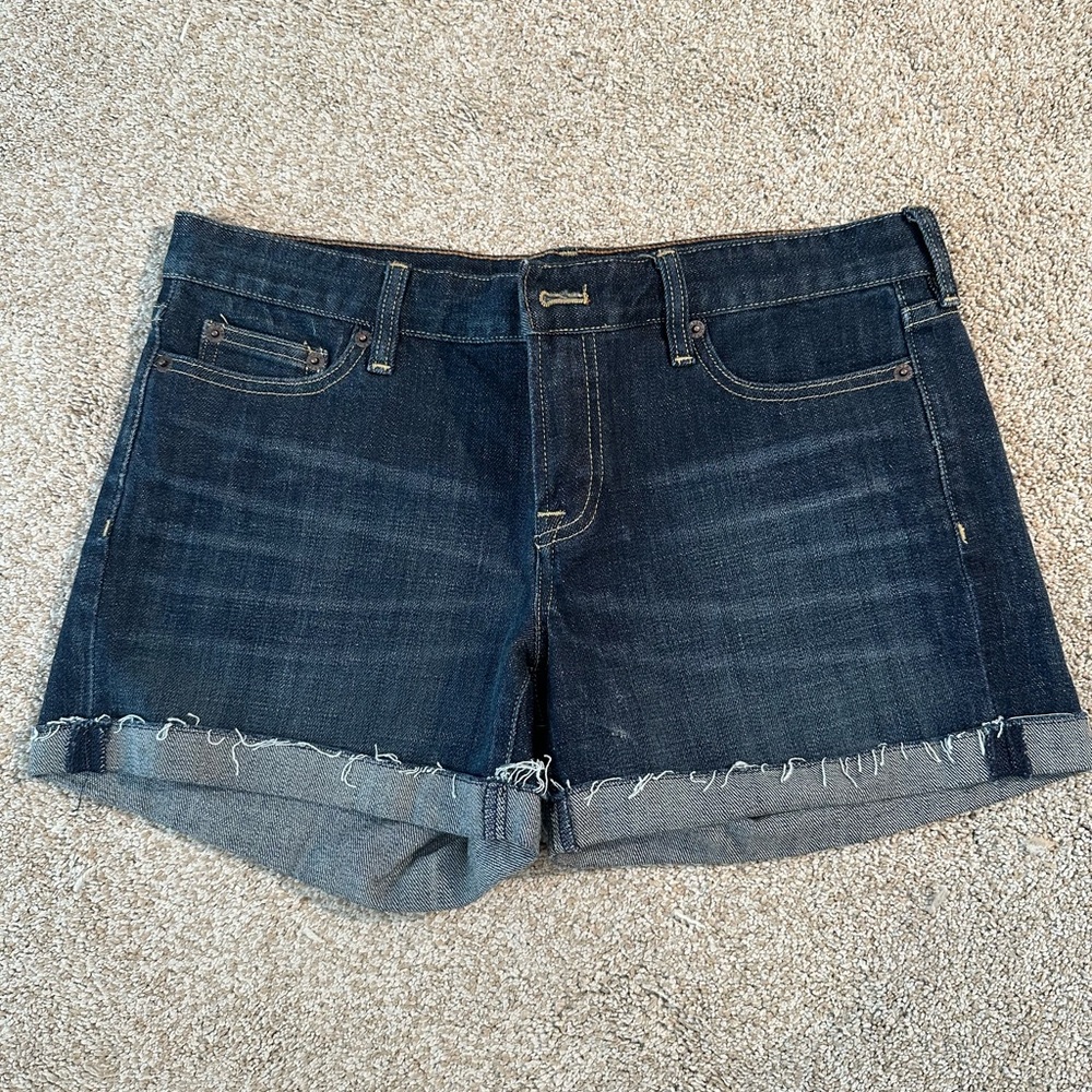 J. Crew Hipslung Dark Blue Jean Shorts